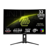 MSI MAG 321CUPDF 32” Dual Mode 4K 160Hz and Full HD 320Hz 0.5ms HDR Curved Gaming Monitor